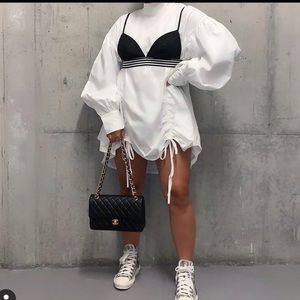 White Scrunch Dress Over Sized Top Boutique